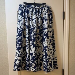 a new day Navy and White Floral Full Skirt